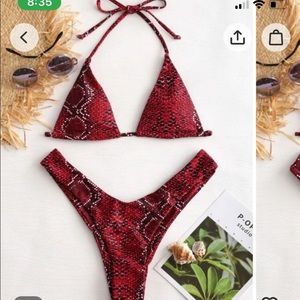 Zaful red snakeskin bikini